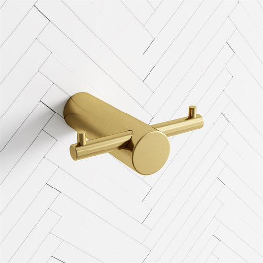 G#1(Gold) Aquaperla Round Brushed Brass Stainless Steel Robe Hook Wall Mounted Gold Hooks