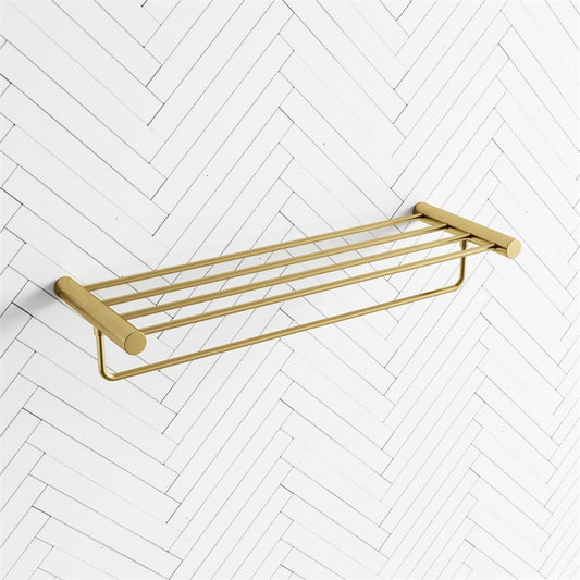 G#1(Gold) Aquaperla 600Mm Brushed Brass Towel Rack Stainless Steel Racks