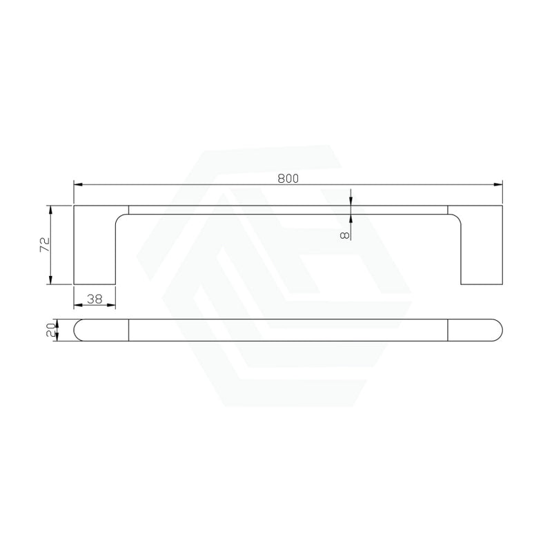 Aquaperla Vog Series 600/800Mm Single Towel Rail Brushed Brass/Brushed Nickel/Gunmetal Grey Rails