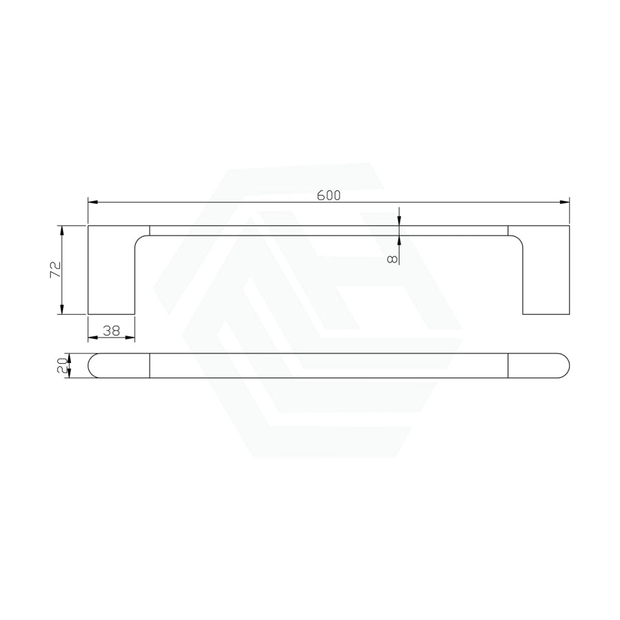 Aquaperla Vog Series 600/800Mm Single Towel Rail Brushed Brass/Brushed Nickel/Gunmetal Grey Rails