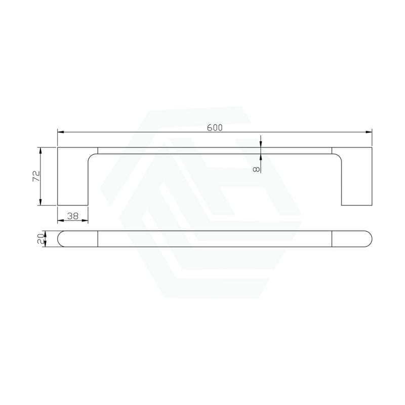 Aquaperla Vog Series 600/800Mm Single Towel Rail Brushed Brass/Brushed Nickel/Gunmetal Grey Rails