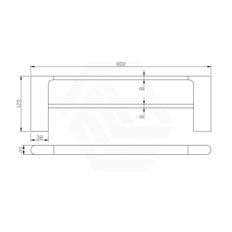 Aquaperla Vog Series 600/800Mm Double Towel Rail Brushed Brass/Brushed Nickel/Gunmetal Grey Rails