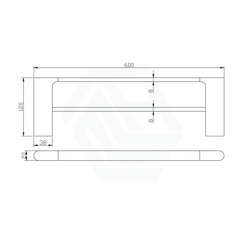 Aquaperla Vog Series 600/800Mm Double Towel Rail Brushed Brass/Brushed Nickel/Gunmetal Grey Rails