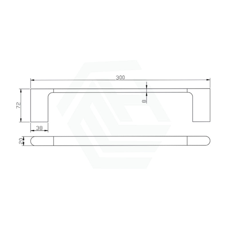 Aquaperla Vog Series 300Mm Single Hand Towel Chrome/Matt Black/Brushed Brass/Brushed Nickel/Gun