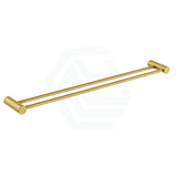 G#1(Gold) Aquaperla Caddence 600/800Mm Round Brushed Brass Double Towel Rail 800Mm Gold Rails