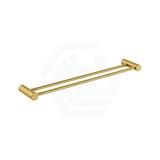 G#1(Gold) Aquaperla Caddence 600/800Mm Round Brushed Brass Double Towel Rail 600Mm Gold Rails