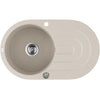 780x470x204mm Laveo Dafne Granite Single Bowl Stone Kitchen Sink with Drain Board Beige/Grey