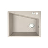 600x480x227mm Laveo Grenada Granite Single Bowl Square Stone Kitchen Sink Beige/Grey