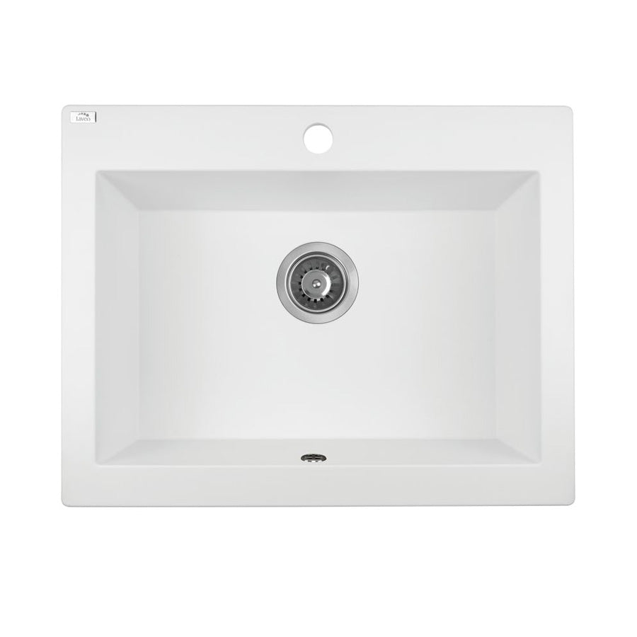 580x490x220mm Laveo Komodo Granite Single Bowl Square Stone Kitchen Sink Variant Colour Available