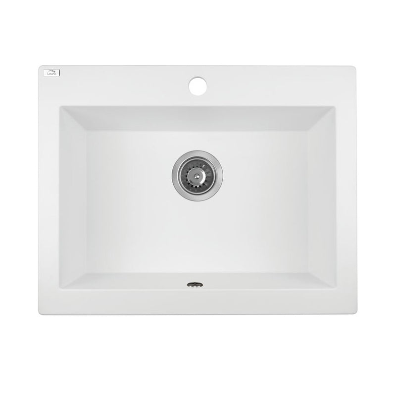 580x490x220mm Laveo Komodo Granite Single Bowl Square Stone Kitchen Sink Variant Colour Available