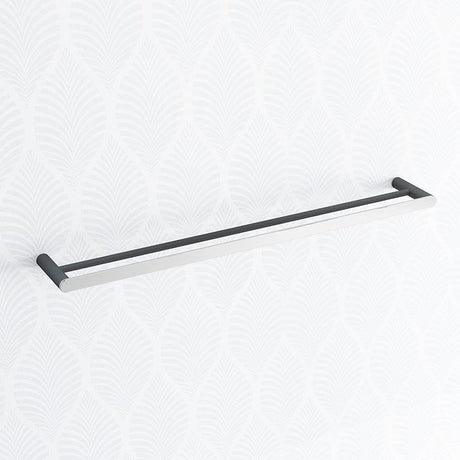 Norico Esperia Chrome & Matt Black Double Towel Rail 600/800Mm Stainless Steel 304 Wall Mounted