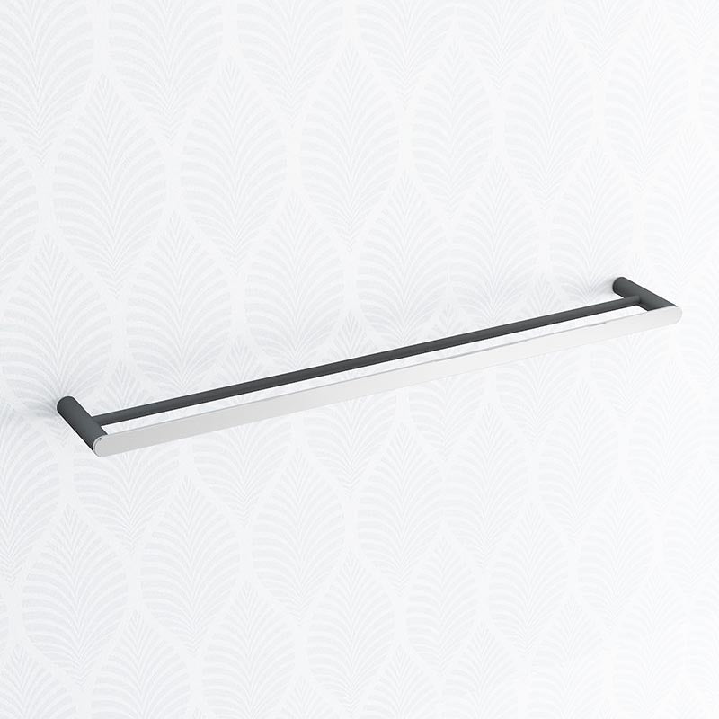 Norico Esperia Chrome & Matt Black Double Towel Rail 600/800Mm Stainless Steel 304 Wall Mounted