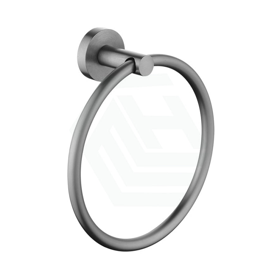 M#1(Gunmetal Grey) Lucid Pin Round Gunmetal Grey Hand Towel Ring Wall Mounted Holders