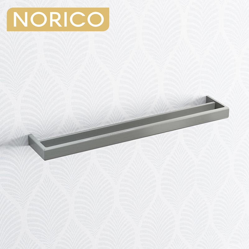 Norico Cavallo 600/800Mm Square Brushed Nickel Double Towel Rail Stainless Steel 304 Bathroom