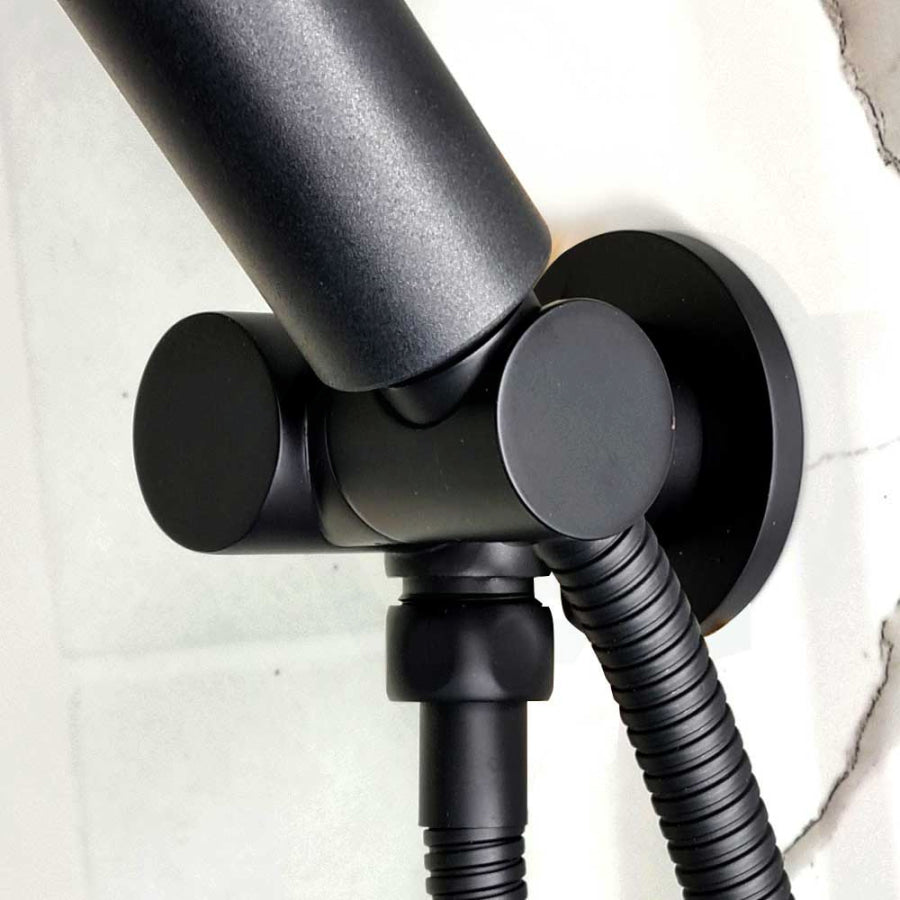 Aroma Sense Matt Black Fullset Handheld Shower Round Showers