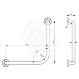 Assist Grab Rail Bar 90 Degree Ambulant Accessories Special Needs With Concealed Wall Flanges