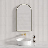 Aulic Canterbury 503X903Mm Matte Black Framed Touchless Arch Backlit Led Mirror Mirrors