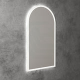 Aulic Canterbury 503X903Mm Matte White Framed Touchless Arch Backlit Led Mirror Mirrors