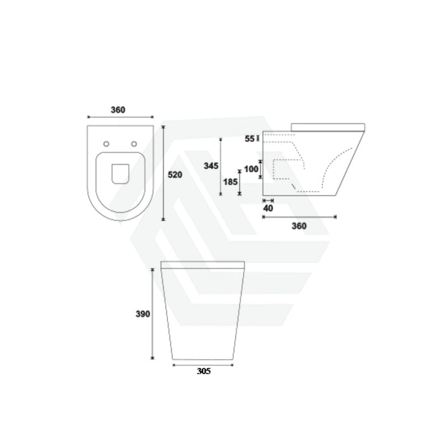 Azzurra Wels 6 Star Dual Flush 3/2L Wall Faced Cal Pedestal Pan With Inwall Cistern Including