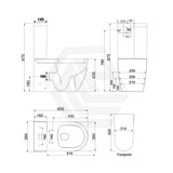 Azzurra Wels 6 Star Dual Flush 3/2L Wall Faced Toilet Suite Ambulant Height With Drainwave Suites