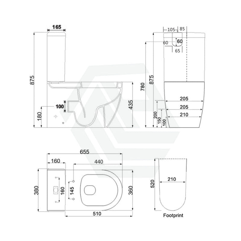 Azzurra Wels 6 Star Dual Flush 3/2L Wall Faced Toilet Suite Ambulant Height With Drainwave Suites