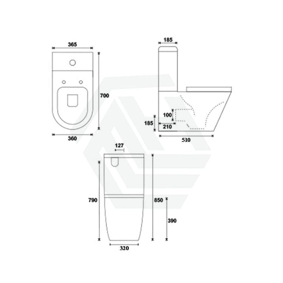 Azzurra Wels 6 Star Dual Flush 3/2L Wall Faced Cal Toilet Suite With Drainwave Box Rim Suites