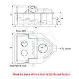 Azzurra Wels 6 Star Dual Flush 3/2L Wall Faced Cal Toilet Suite With Drainwave Box Rim Suites