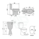 Azzurra Wels 6 Star Dual Flush 3/2L Close - Coupled Neo Toilet Suite With Drainwave Suites