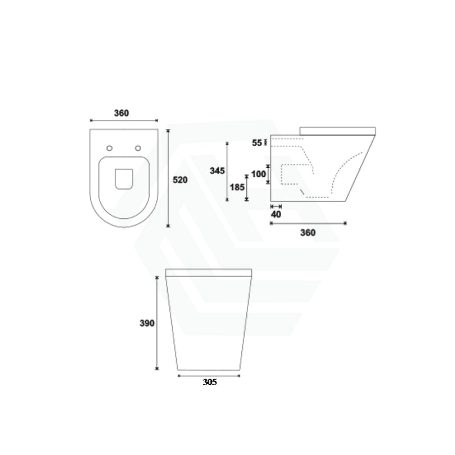 Azzurra Wels 6 Star Dual Flush 3/2L Wall Faced Cal Pedestal Pan With Inwall Cistern Including