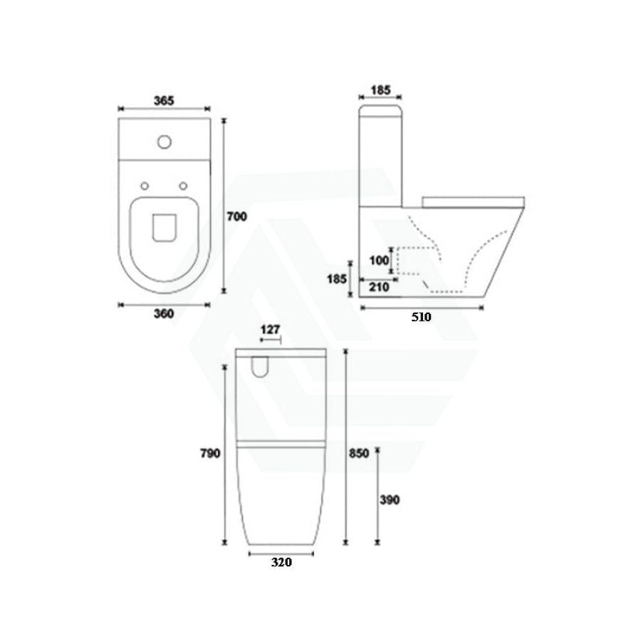 Azzurra Wels 6 Star Dual Flush 3/2L Wall Faced Cal Toilet Suite With Drainwave Box Rim Suites