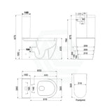 Azzurra Wels 6 Star Dual Flush 3/2L Wall Faced Toilet Suite Ambulant Height With Drainwave Suites