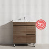 600-1500Mm Berge Freestanding Bathroom Floor Vanity Dark Oak Wood Grain Pvc Filmed Cabinet Only &