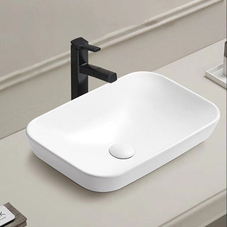 515X340X155Mm Rectangle Matt White Inset Ceramic Basin Basins