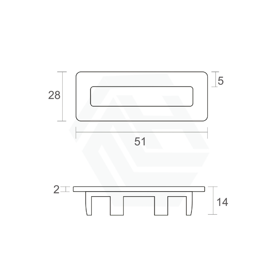 Basin Sink Square Overflow Ring Matt Black Accessories