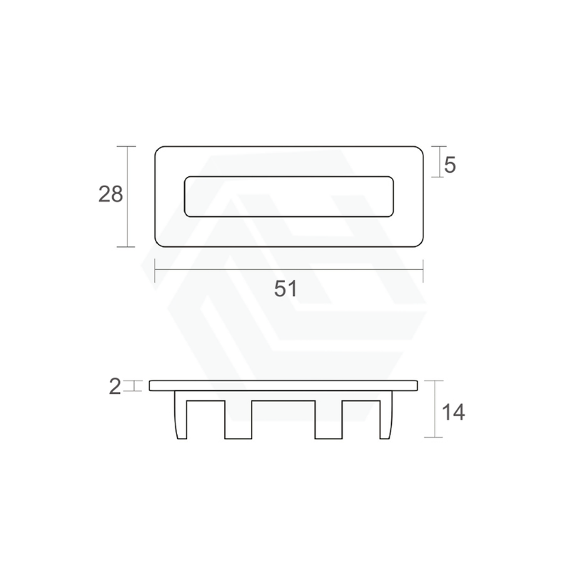 Basin Sink Square Overflow Ring Matt Black Accessories