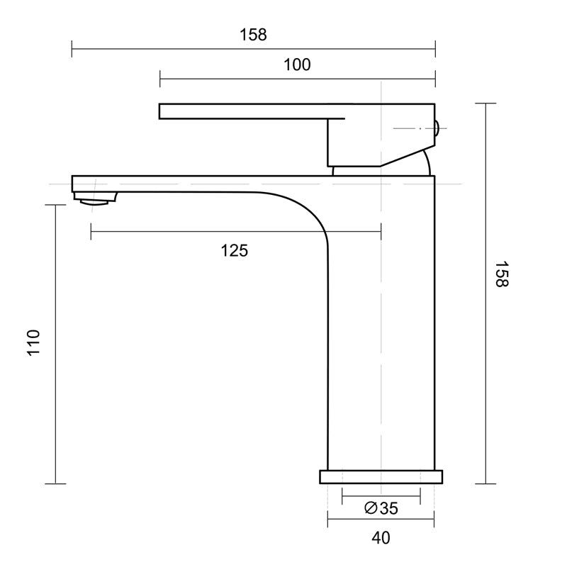 Bathroom Soft Square Solid Brass Matt Black Basin Mixer Tap Vanity Products