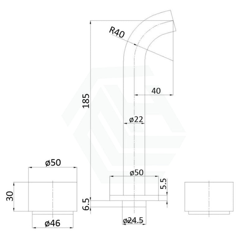 Bath Tap Set Quarter Turn Wall Mounted Chrome