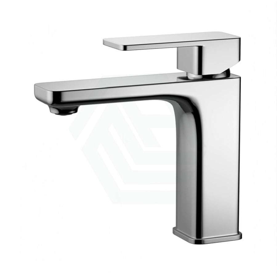 Bathroom Soft Square Solid Brass Chrome Basin Mixer Tap Vanity Short Mixers