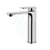 Bathroom Soft Square Solid Brass Chrome Tall Basin Mixer Tap Vanity Mixers