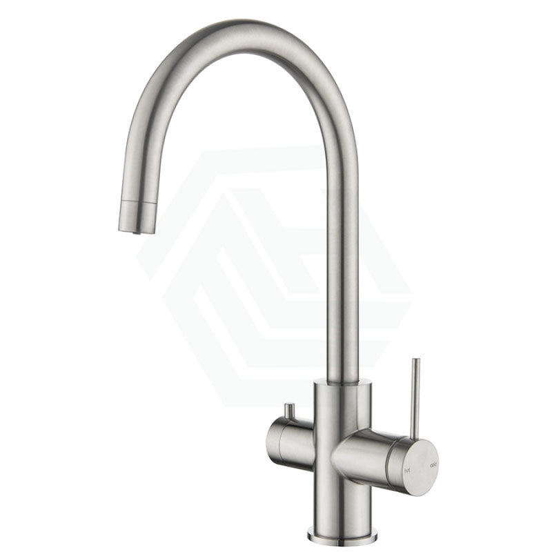 Bella Vista Mica Brushed Nickel 3 - Way Filter Sink Mixer Round Stainless Steel For Kitchen Taps