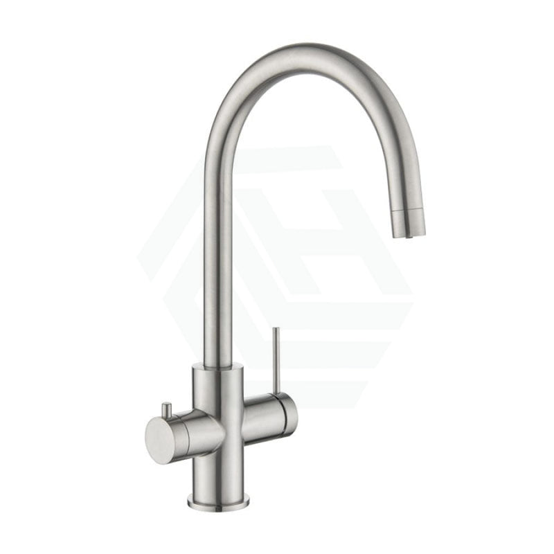 Bella Vista Mica Brushed Nickel 3 - Way Filter Sink Mixer Round Stainless Steel For Kitchen Taps