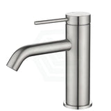 Bella Vista Mica Brushed Nickel Short Basin Mixer Tap Round Stainless Steel For Bathroom Mixers