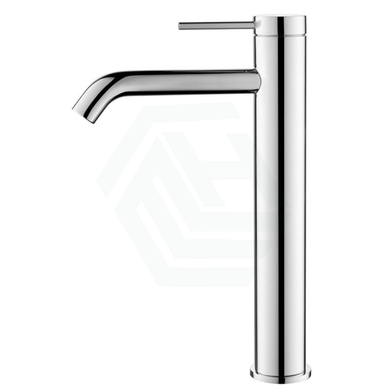 Bella Vista Mica Chrome Tall Basin Mixer Tap Round Stainless Steel For Bathroom Mixers