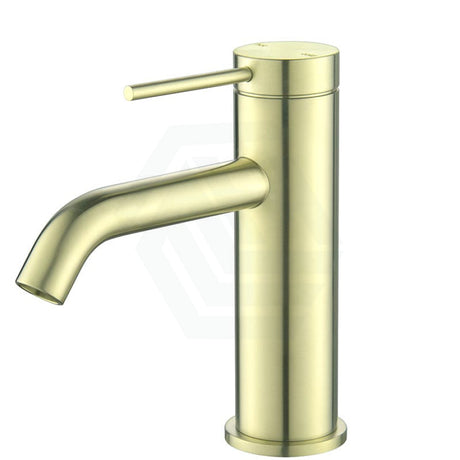 Bella Vista Mica French Gold Short Basin Mixer Tap Round Stainless Steel For Bathroom Mixers