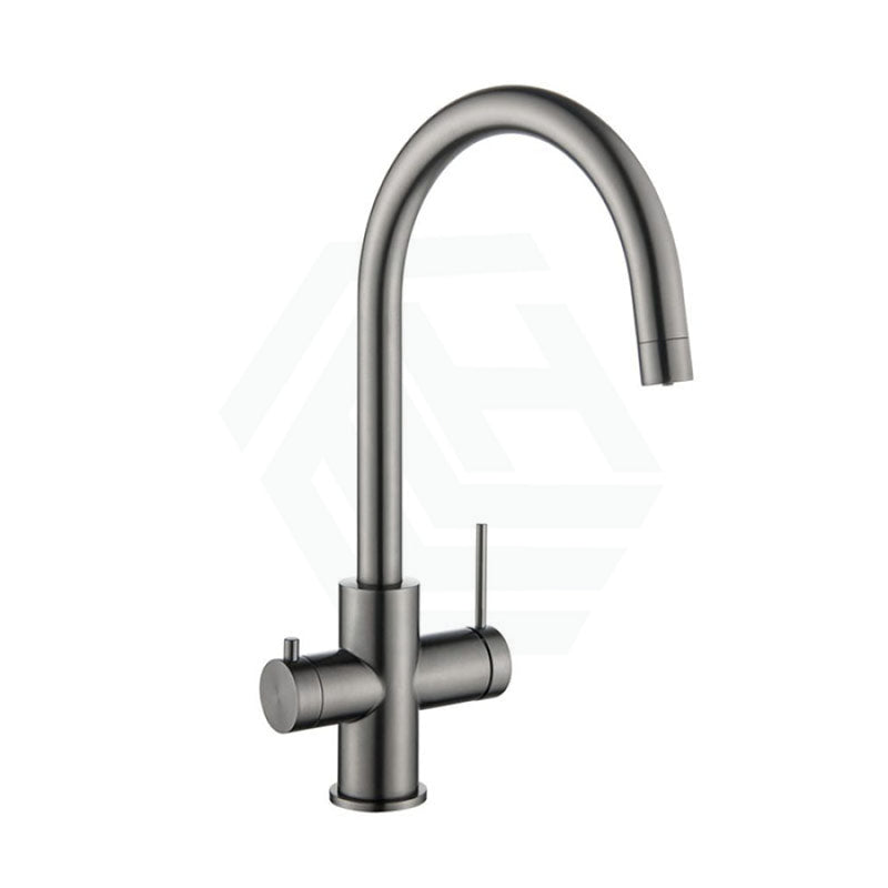 Bella Vista Mica Gunmetal Grey 3 - Way Filter Sink Mixer Round Stainless Steel For Kitchen Taps