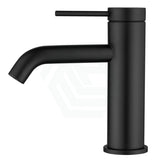 Bella Vista Mica Matt Black Short Basin Mixer Tap Round Stainless Steel For Bathroom Mixers