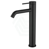 Bella Vista Mica Matt Black Tall Basin Mixer Tap Round Stainless Steel For Bathroom Mixers