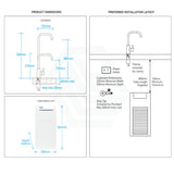 Billi Chilled Water On Tap B3000 With Square Slimline Dispenser Chrome Filter Taps