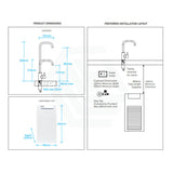 Billi Chilled Water On Tap B3000 With Square Slimline Dispenser Matte White Filter Taps