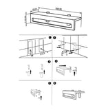 Concrete Towel Rack 600mm Wall Mounted French Grey / Terrazzo / White Sandstone